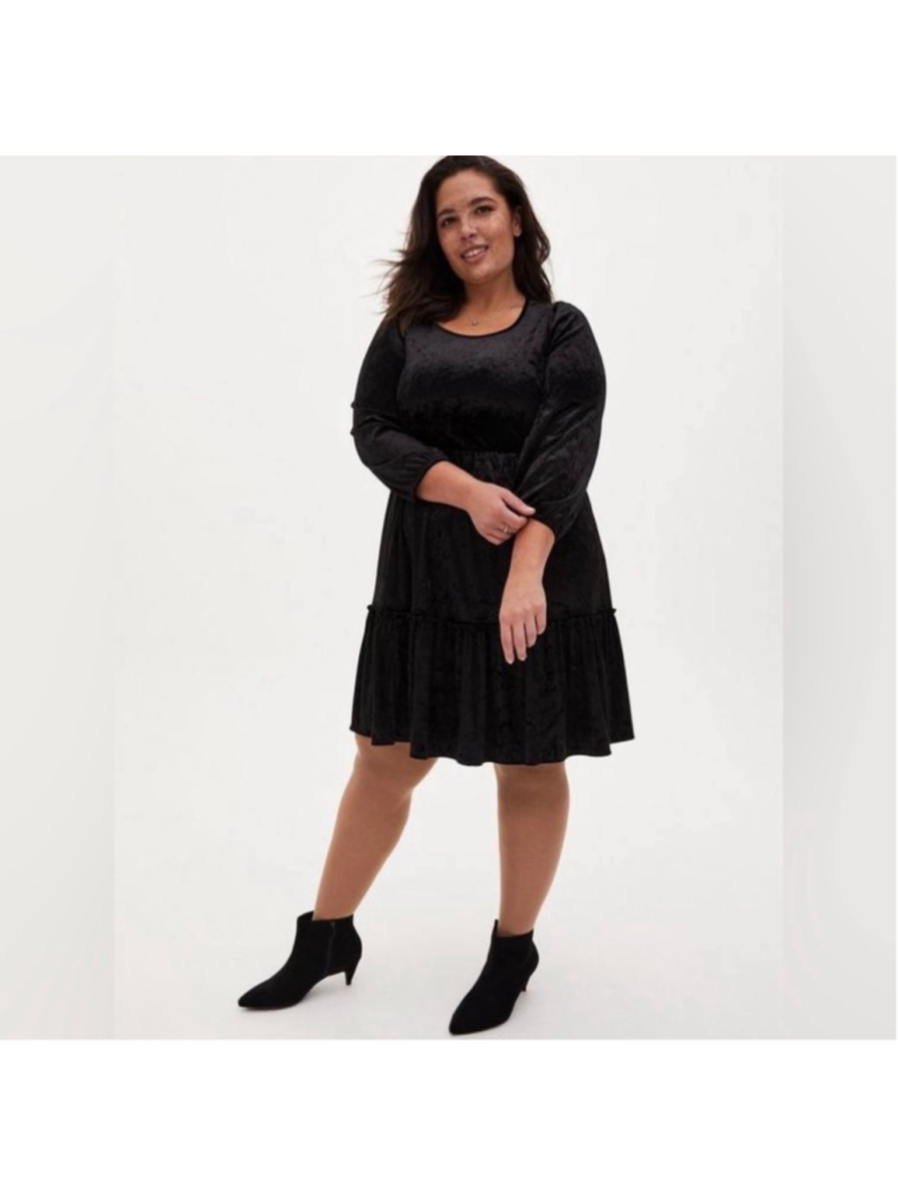 Women's Torrid Black Velvet Midi Dress Size 1X